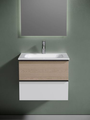 Тумба под раковину Sancos DELTA DL60W 60х40 подвесная цвет коричневый - фото 4