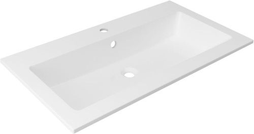 Раковина из искусственного камня Aquanet Электра НФ-00008412 90х50 полувстраиваемая цвет белый 1 отверстие под смеситель - фото 4