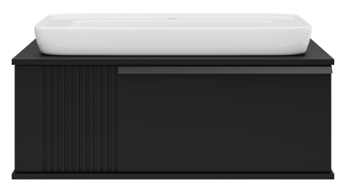 Тумба под раковину Brevita Savoy SAV-09090-0301Я 90х50 подвесная цвет черный - фото 2