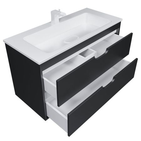 Тумба под раковину Uperwood Modul 2930205155 100х40 подвесная цвет черный