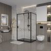 Душевой уголок Niagara Nova NG-83-11AB-A80B 110х80 стекло прозрачное профиль черный без поддона
