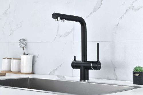 Смеситель для кухни Paulmark SERPENTINE Se213222-AN на мойку черный - фото 2