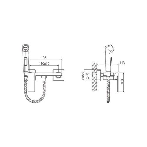 Гигиенический душ со смесителем Belz B55653-5 золото - фото 3