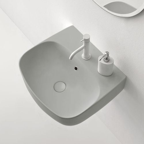 Раковина из сантехнического фарфора Kerasan Tribeca 534059*1 50х50 накладная цвет серый