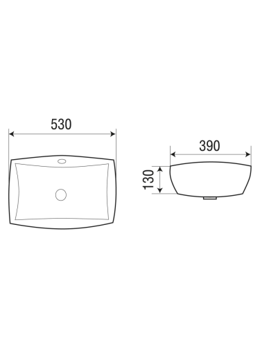 Раковина из сантехнического фаянса WeltWasser WW SK 10000004601 40 см встраиваемая цвет белый 1 отверстие под смеситель - фото 4