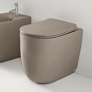 Чаша унитаза приставная Kerasan Nolita 531881 цвет бежевый без сиденья безободковая каскадный смыв