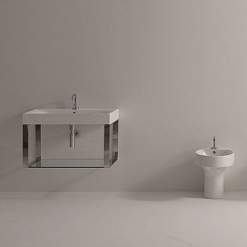 Раковина из сантехнического фарфора Kerasan Cento 353301*1 80х50 подвесная цвет белый 1 отверстие под смеситель