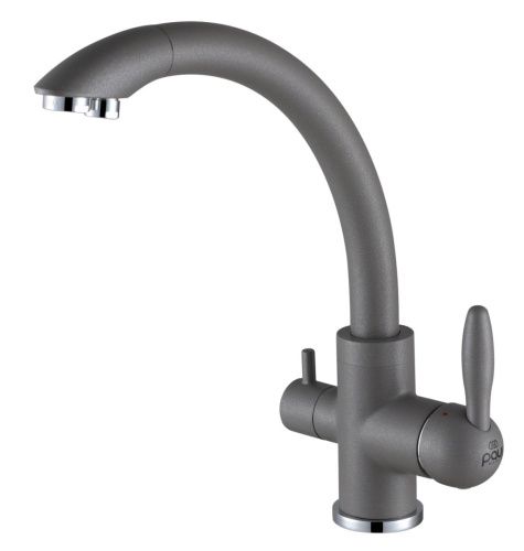 Смеситель для кухни Paulmark ESSEN Es213001-402 на мойку хром/серый
