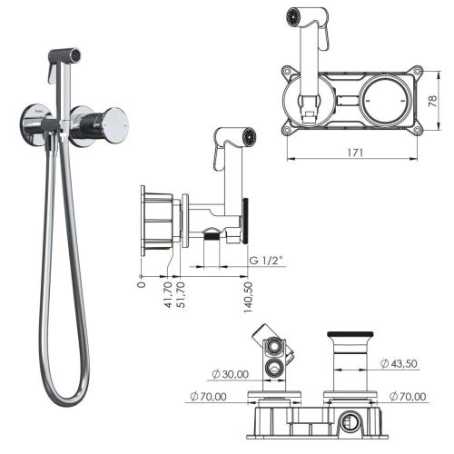 Гигиенический душ Teska ARTE TERA T5536 хром - фото 2