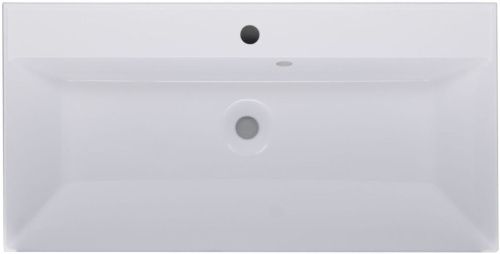 Раковина из искусственного камня Aquanet Орлеан 00179396 90х50 полувстраиваемая цвет белый 1 отверстие под смеситель - фото 5