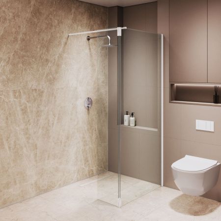 Душевая перегородка RGW Walk In 351005083-15 80х195 стекло прозрачное профиль белый