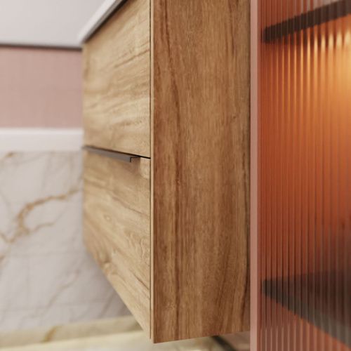 Тумба с раковиной La Fenice TESORO NFNC-01-TES-DKK-100-2-3-100 100х50 подвесная цвет коричневый - фото 5