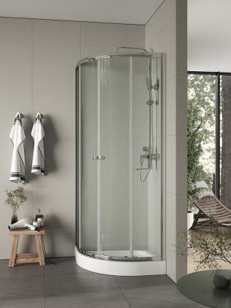 Душевой уголок Agger A01-080TCR 78х78 стекло прозрачное профиль хром глянцевый с поддоном