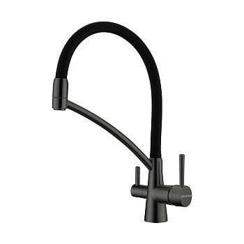 Смеситель для кухни Paulmark SIEGEN Si213111-GM на мойку вороненая сталь