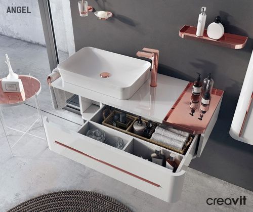 Шкаф-пенал Creavit Angel AL2120.00.BB ЗОЛОТО 50х230 - фото 3