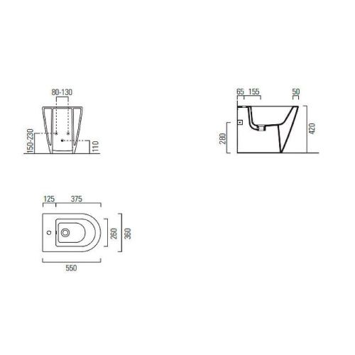 Биде напольное GSI Kube X 9462111_УЦ/4 цвет белый - фото 5