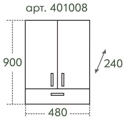Шкаф СанТа Стандарт 401008 50х90 подвесной цвет белый - фото 2