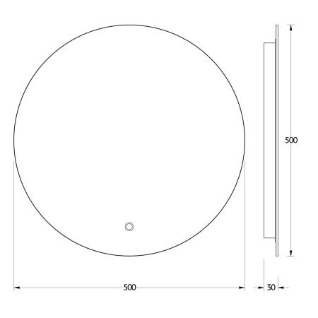 Зеркало с подсветкой Evoform Ledshine BY 2642 50х50 подвесное