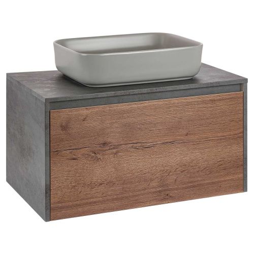 Тумба под раковину Vincea Mesa VMC-2MS800TB 80х50 подвесная цвет коричневый - фото 3