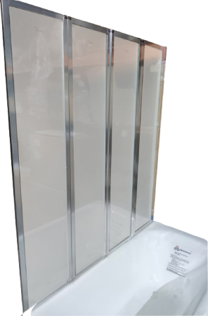 Душевая шторка на ванну Cerutti SPA BOUNA 130х140 стекло матовое профиль хром ориентация универсальная