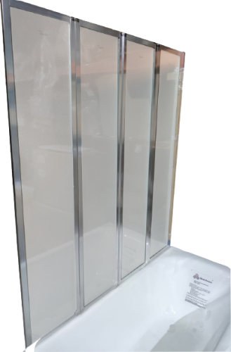 Душевая шторка на ванну Cerutti SPA BOUNA 130х140 стекло матовое профиль хром ориентация универсальная - фото 3