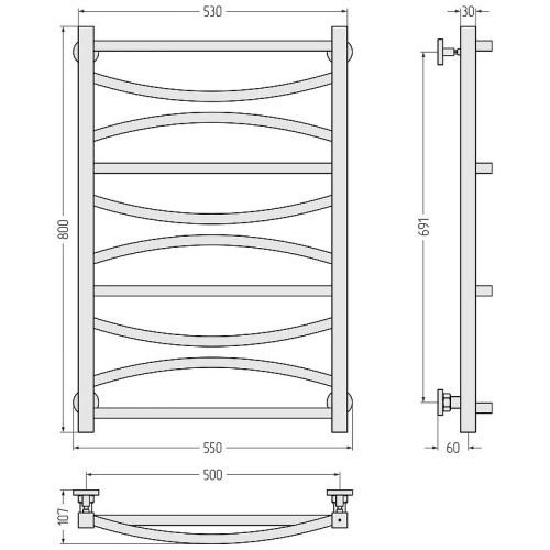 Полотенцесушитель водяной Сунержа Ажур 00-0255-8050 50х80 хром - фото 3