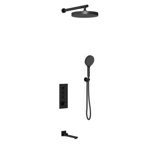 Душевая система Vincea VSFW-433TI2MB встраиваемая в стену цвет черный с термостатом - фото 2