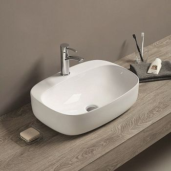 Раковина керамическая Art&Max AM-78374 60х40 накладная цвет белый