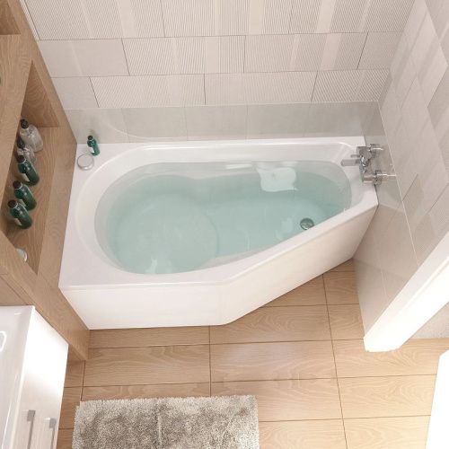 Ванна акриловая 1MarKa Deep 01ди1580л 150х80 угловая асимметричная без каркаса - фото 4