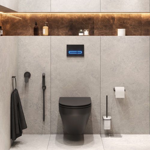 Комплект унитаз с инсталляцией с клавишей смыва с гигиеническим душем и аксессуарами для ванной комнаты Am.Pm Spirit V2.0 CK70GH