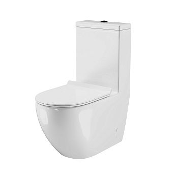 Унитаз напольный с бачком Grossman Style GR-4496S белый с сиденьем микролифт безободковый каскадный смыв