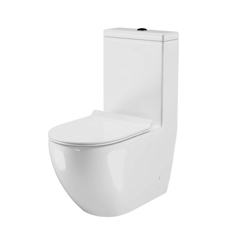 Унитаз напольный с бачком Grossman Style GR-4496S белый с сиденьем микролифт безободковый каскадный смыв