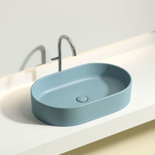 Раковина из сантехнического фарфора Ceramica Nova ELEMENT CN6048MLG 60х40 накладная цвет зеленый без отверстий под смеситель - фото 2