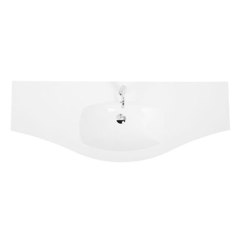 Раковина из искусственного камня Cezares 50155 140х50 подвесная цвет белый 1 отверстие под смеситель - фото 2