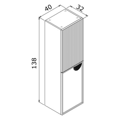 Шкаф-пенал Orka Molino 3006286 40х140 подвесной цвет белый - фото 3