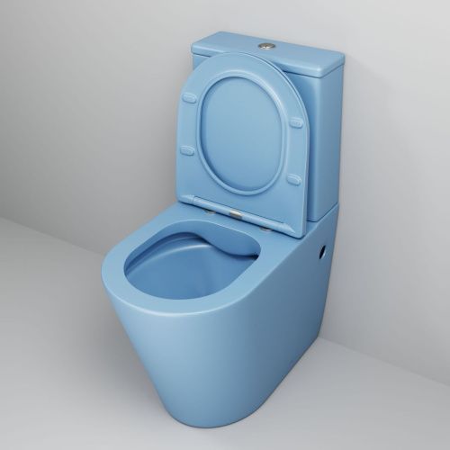 Унитаз напольный с бачком Grossman Color GR-4480BSMS голубой с сиденьем безободковый каскадный смыв - фото 4