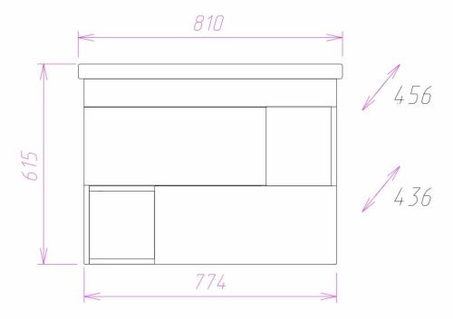 Тумба под раковину Onika Санторини 108043 80х40 подвесная цвет серый - фото 3