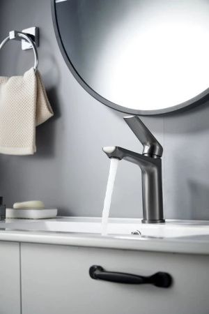 Смеситель Knotlor MUSE KN-60/GM на раковину вороненая сталь