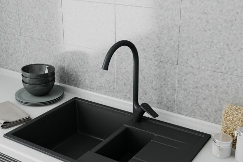 Смеситель для кухни Rush Nevis NE1735-22black на мойку черный - фото 3