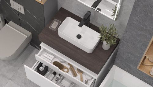 Столешница Velvex UNIT st.UNI.80-628 80х50 подвесная цвет коричневый - фото 3