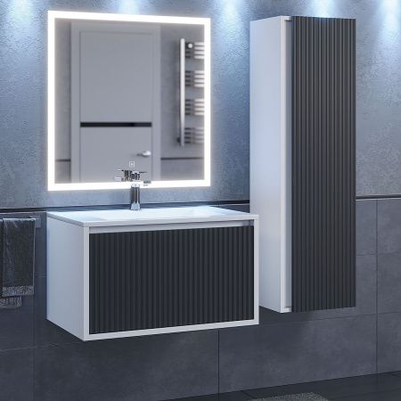 Тумба под раковину Uperwood Next Premium 3930205150 70х50 подвесная цвет серый/белый