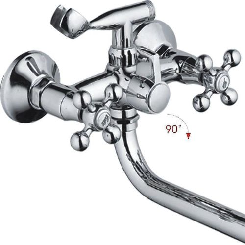 Смеситель для ванны и душа Haiba HB19 HB2619-2 настенный хром - фото 2