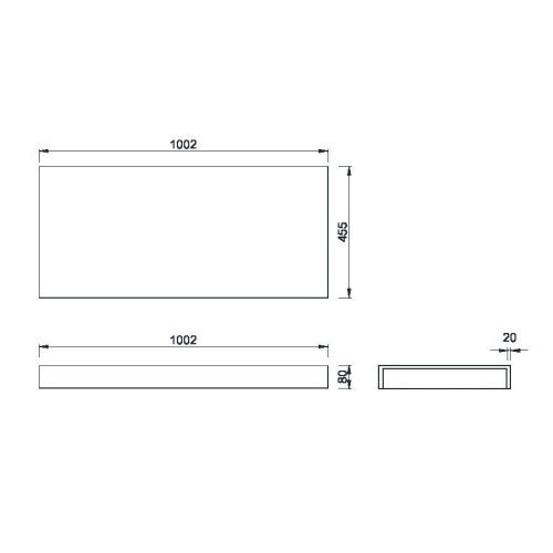 Столешница Armadi Art Flat 869-100 100х50 подвесная цвет белый - фото 2