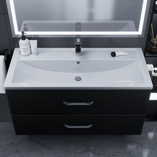 Раковина из искусственного камня Uperwood Foster 291020344 100х50 полувстраиваемая цвет белый - фото 4