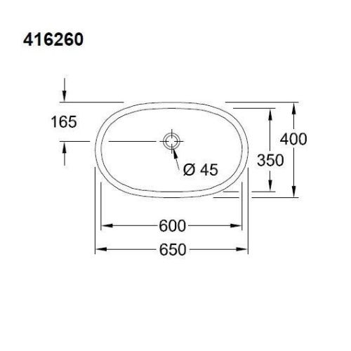 Раковина из сантехнического фарфора Villeroy Boch O.Novo 41626001 65х40 встраиваемая цвет белый без отверстий под смеситель - фото 2