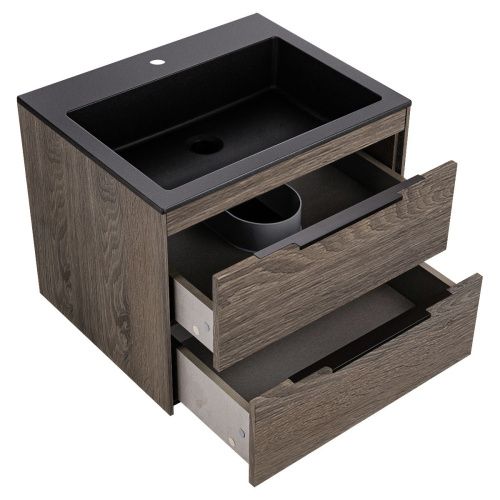 Тумба под раковину Vincea Chiara 2D VMC-2C2600RO 60х50 подвесная цвет коричневый - фото 3