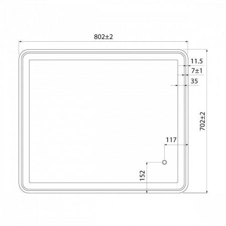 Зеркало Iddis Cloud CLO8000i98 80х70 подвесное