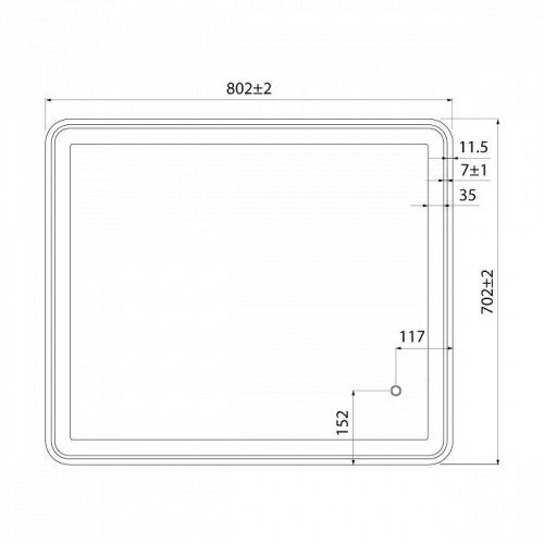 Зеркало Iddis Cloud CLO8000i98 80х70 подвесное - фото 3