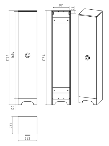 Шкаф-пенал Misty Лейла П-Лей0501-01Л 40х180 напольный цвет белый - фото 4