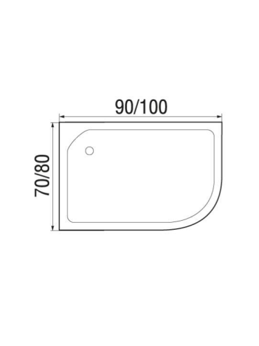 Душевой поддон акриловый Wemor 10000006055 90х80 белый с каркасом - фото 2